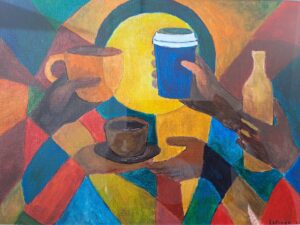 The new international café logo